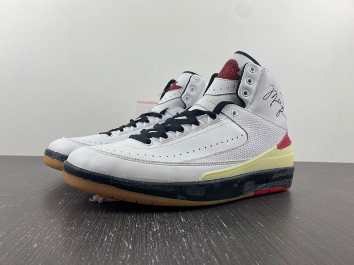 OFW x Air Jordan 2 High SP White Red Black DJ4375-101