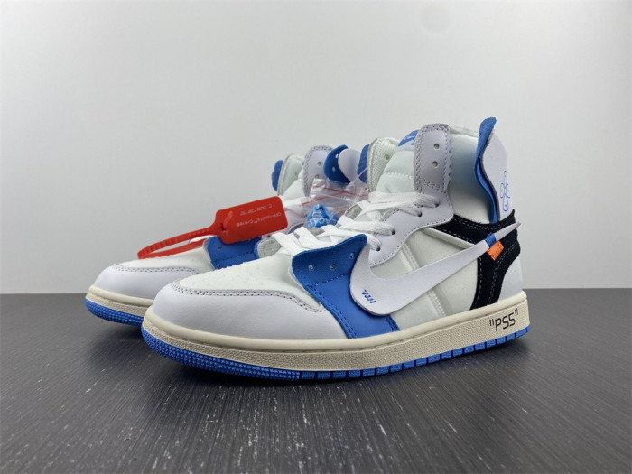 OFW x Air Jordan 1 blue white AQ0818-168