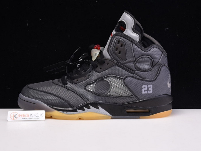 Air Jordan 5 Retro OFW Black/Muslin-Fire Red CT8480-001