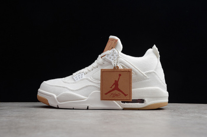 Air Jordan 4 Retro Levi''s White (Levi''s Tag) AO2571-100